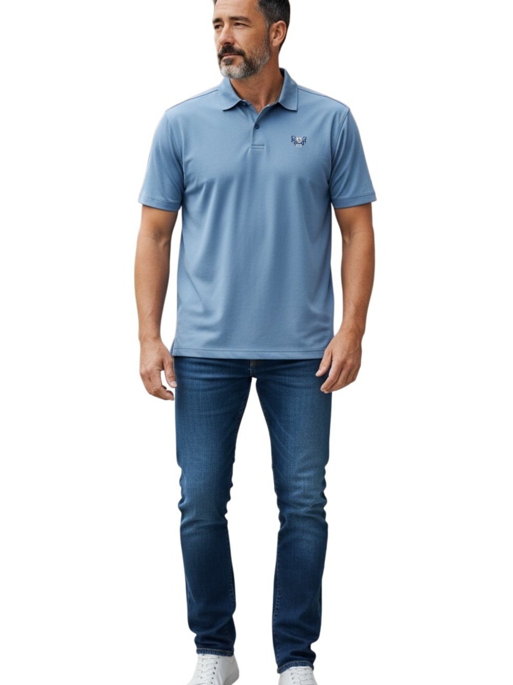 Under Armour Men's French Blue golf Polo Collared performance wear size large